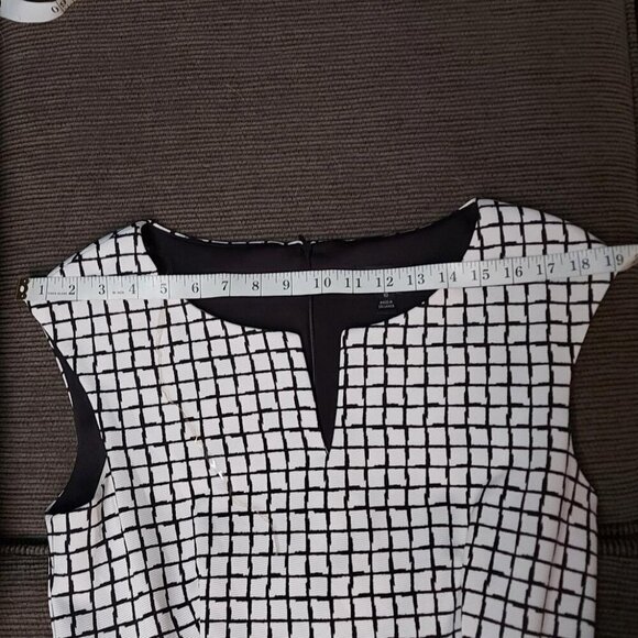 Connected Apparel Grid Sheath Dress Dark Academia Collegiate Workwear Size 10 - Picture 6 of 9